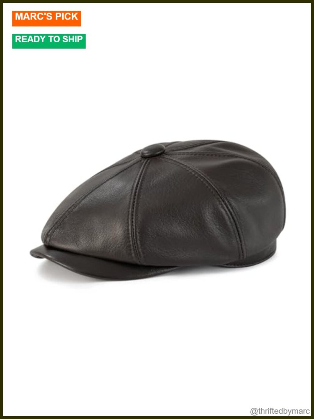 Newsboy Cap Leather 8 Panel Gatsby Hat